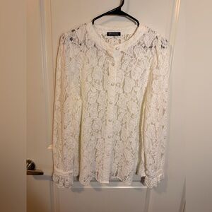 Charming Charlie Ivory Lace Blouse